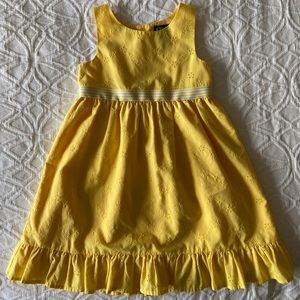 CHAPS Girls Size 5 yellow eyelet dress